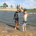 Christian and Gabriel at the lake