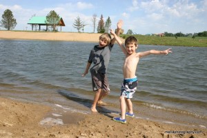 Christian and Gabriel at the lake