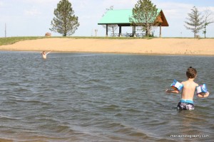 Christian and Gabriel out in the lake