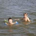 Christian and Gabriel together in the lake