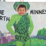 Gabriel as the green giant cardboard poster