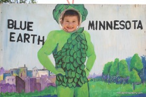 Gabriel as the green giant cardboard poster